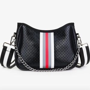 IBEE Black Red and White Neoprene Crossbody Bag Set